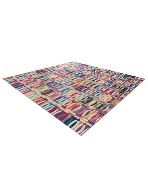 Multicolor 10' x 10' Outdoor Modern Square Area Rug Weather Resistant for Patio, Deck, Terrace, Balcony, Porch 100% Polypropylene Modern Outside Carpet for Sale at Rug Engine