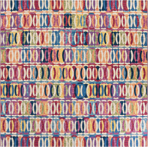 Multicolor 10' x 10' Outdoor Modern Square Area Rug Weather Resistant for Patio, Deck, Terrace, Balcony, Porch 100% Polypropylene Modern Outside Carpet for Sale at Rug Engine