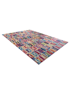 Multicolor 10' x 14' 1 Outdoor Modern Rectangle Area Rug Weather Resistant for Patio, Deck, Terrace, Balcony, Porch 100% Polypropylene Modern Outside Carpet for Sale at Rug Engine