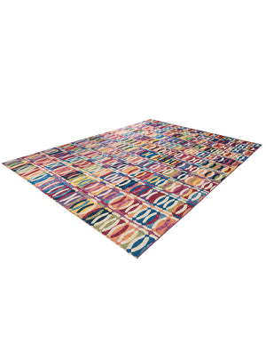 Multicolor 10' x 14' 1 Outdoor Modern Rectangle Area Rug Weather Resistant for Patio, Deck, Terrace, Balcony, Porch 100% Polypropylene Modern Outside Carpet for Sale at Rug Engine