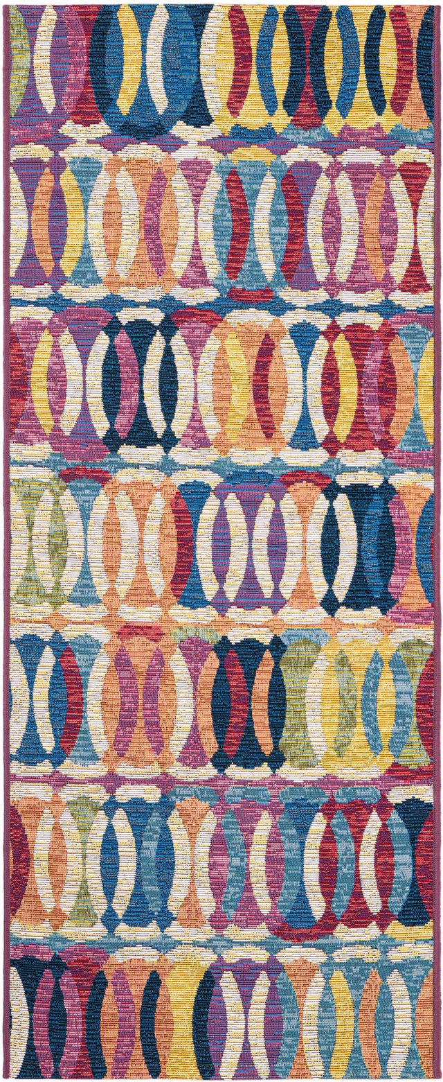 Multicolor 2' x 5' 1 Outdoor Modern Runner Area Rug Weather Resistant for Patio, Deck, Terrace, Balcony, Porch 100% Polypropylene Modern Outside Carpet for Sale at Rug Engine