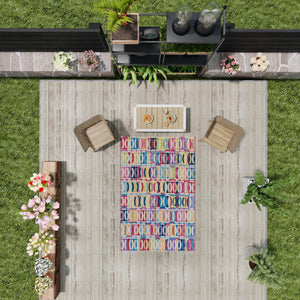 Multicolor 2' x 3' 1 Outdoor Modern Rectangle Area Rug Weather Resistant for Patio, Deck, Terrace, Balcony, Porch 100% Polypropylene Modern Outside Carpet for Sale at Rug Engine