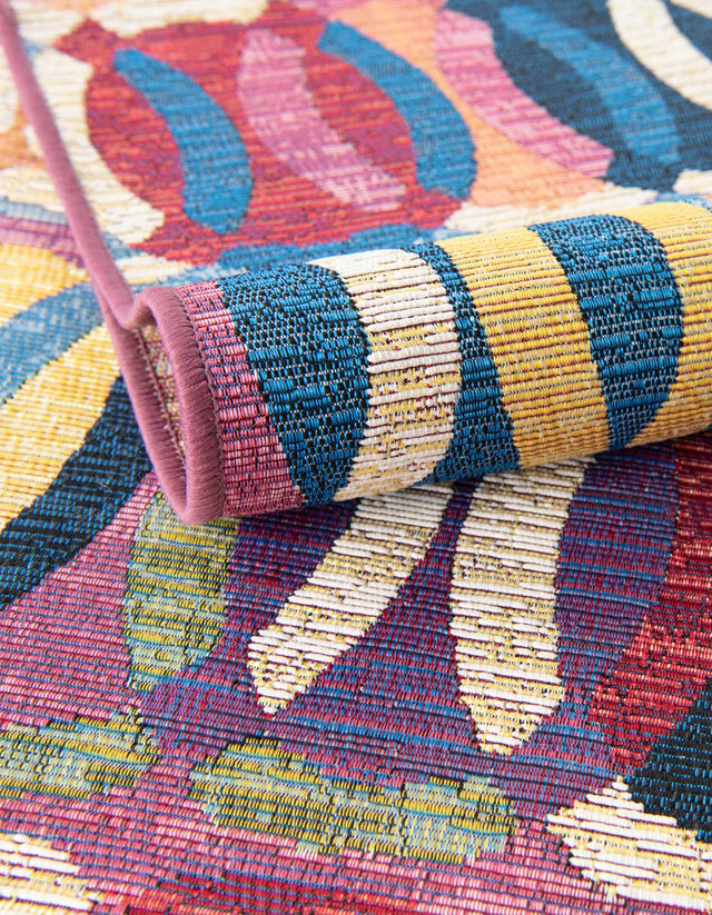 Multicolor 2' 7 x 10' Outdoor Modern Runner Area Rug Weather Resistant for Patio, Deck, Terrace, Balcony, Porch 100% Polypropylene Modern Outside Carpet for Sale at Rug Engine