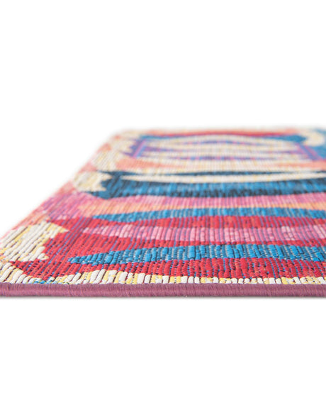 Multicolor 2' 7 x 10' Outdoor Modern Runner Area Rug Weather Resistant for Patio, Deck, Terrace, Balcony, Porch 100% Polypropylene Modern Outside Carpet for Sale at Rug Engine