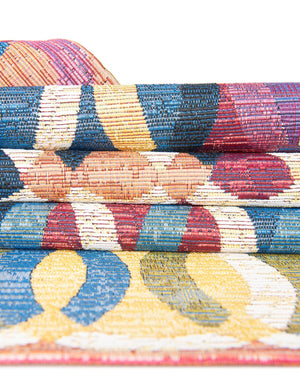 Multicolor 2' 7 x 10' Outdoor Modern Runner Area Rug Weather Resistant for Patio, Deck, Terrace, Balcony, Porch 100% Polypropylene Modern Outside Carpet for Sale at Rug Engine