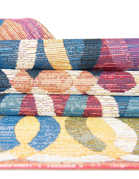 Multicolor 2' 7 x 10' Outdoor Modern Runner Area Rug Weather Resistant for Patio, Deck, Terrace, Balcony, Porch 100% Polypropylene Modern Outside Carpet for Sale at Rug Engine