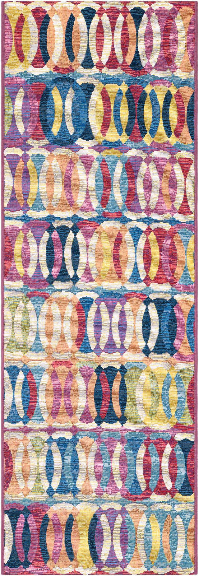 Multicolor 2' x 6' 1 Outdoor Modern Runner Area Rug Weather Resistant for Patio, Deck, Terrace, Balcony, Porch 100% Polypropylene Modern Outside Carpet for Sale at Rug Engine