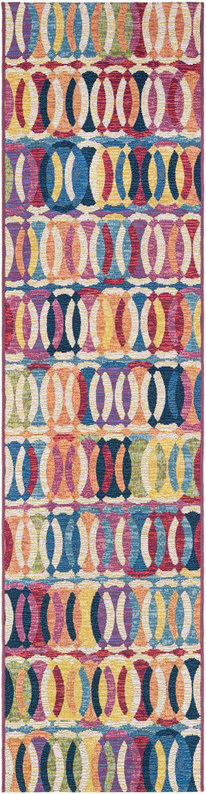 Multicolor 2' x 8' Outdoor Modern Runner Area Rug Weather Resistant for Patio, Deck, Terrace, Balcony, Porch 100% Polypropylene Modern Outside Carpet for Sale at Rug Engine