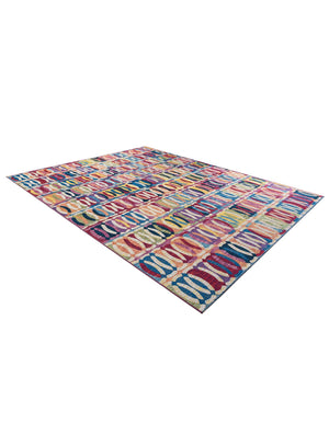 Multicolor 9' x 12' Outdoor Modern Rectangle Area Rug Weather Resistant for Patio, Deck, Terrace, Balcony, Porch 100% Polypropylene Modern Outside Carpet for Sale at Rug Engine