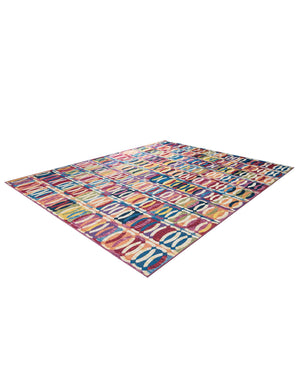 Multicolor 9' x 12' Outdoor Modern Rectangle Area Rug Weather Resistant for Patio, Deck, Terrace, Balcony, Porch 100% Polypropylene Modern Outside Carpet for Sale at Rug Engine