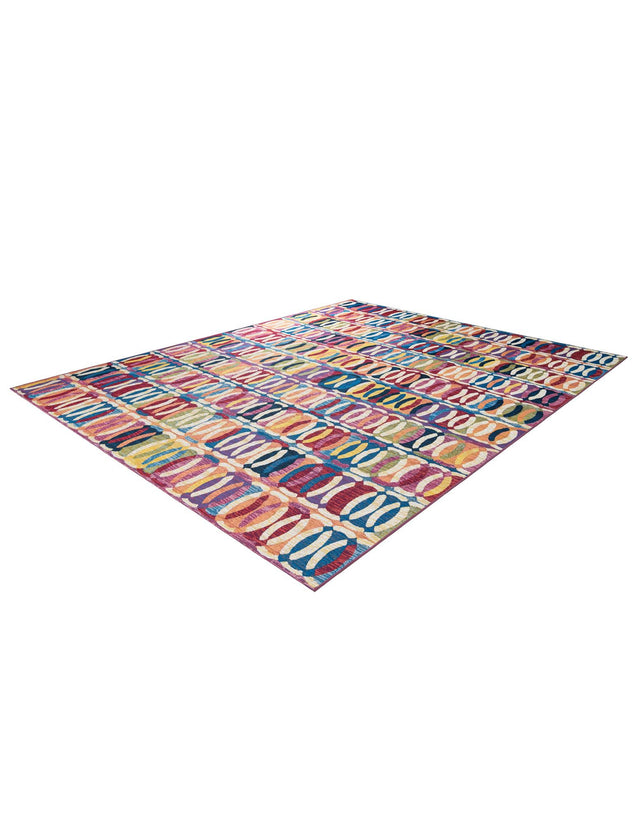 Multicolor 9' x 12' Outdoor Modern Rectangle Area Rug Weather Resistant for Patio, Deck, Terrace, Balcony, Porch 100% Polypropylene Modern Outside Carpet for Sale at Rug Engine