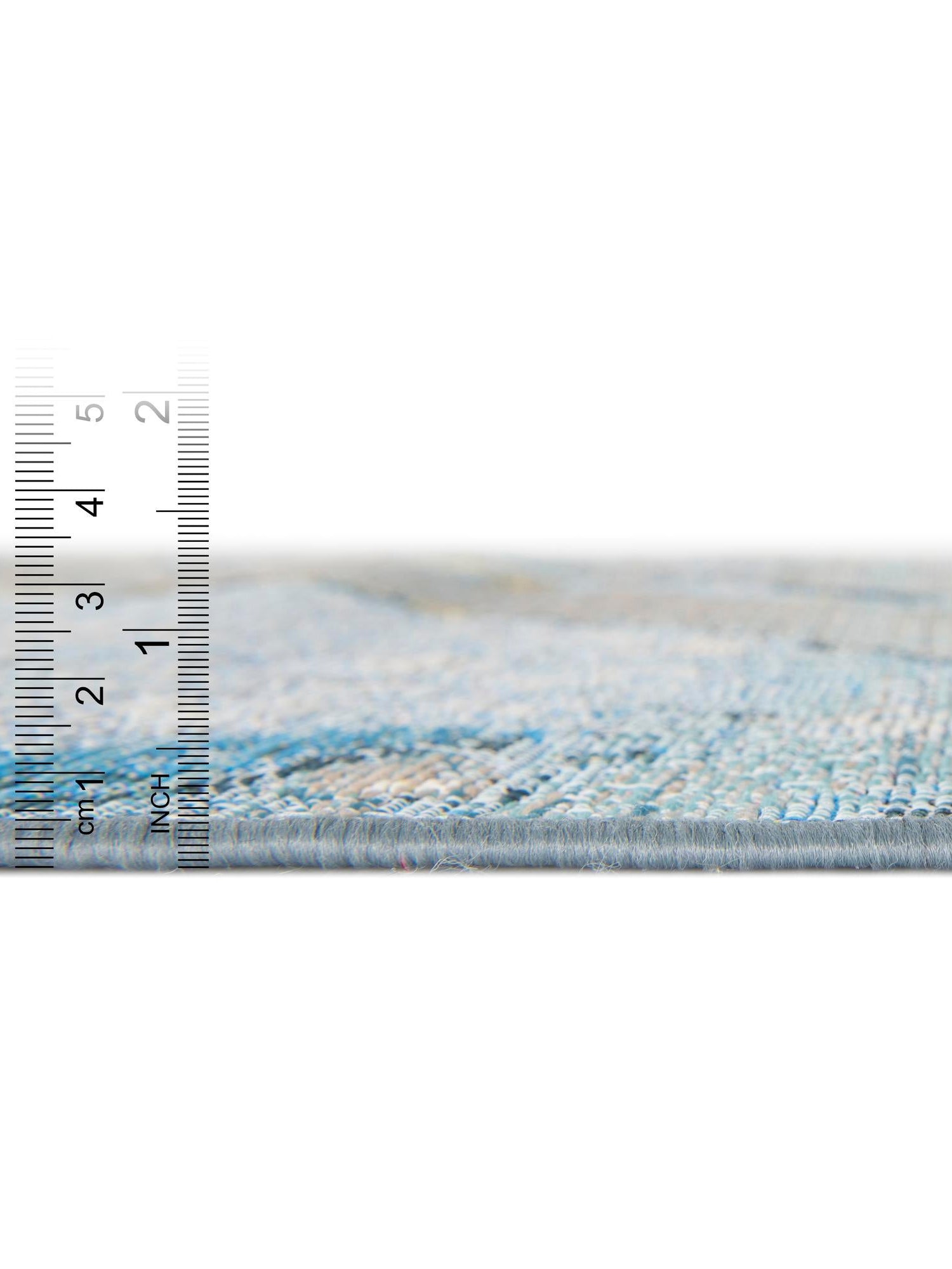 Blue and Ivory 2' x 3' 1 Outdoor Modern Rectangle Area Rug Weather Resistant for Patio, Deck, Terrace, Balcony, Porch 100% Polypropylene Modern Outside Carpet for Sale at Rug Engine