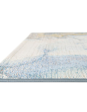 Blue and Ivory 2' x 3' 1 Outdoor Modern Rectangle Area Rug Weather Resistant for Patio, Deck, Terrace, Balcony, Porch 100% Polypropylene Modern Outside Carpet for Sale at Rug Engine