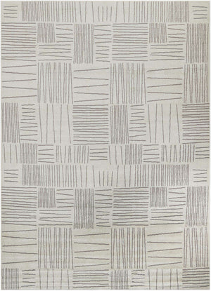 Ivory 10' x 14' 1 Hanahan Rectangle Area Rug 100% Polypropylene With Jute Backing Abstract Geometric Modern Carpet for Living, Dining Room, Office Space for Sale at Rug Engine