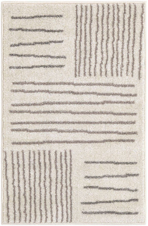 Ivory 2' x 3' 1 Hanahan Rectangle Area Rug 100% Polypropylene With Jute Backing Abstract Geometric Modern Carpet for Living, Dining Room, Office Space for Sale at Rug Engine