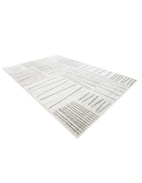 Ivory 4' 1 x 6' 1 Hanahan Rectangle Area Rug 100% Polypropylene With Jute Backing Abstract Geometric Modern Carpet for Living, Dining Room, Office Space for Sale at Rug Engine