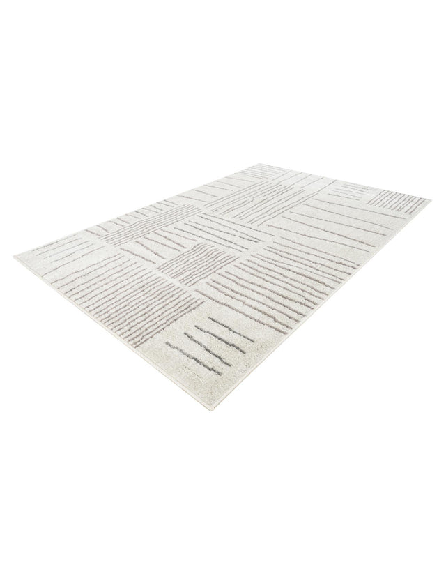 Ivory 4' 1 x 6' 1 Hanahan Rectangle Area Rug 100% Polypropylene With Jute Backing Abstract Geometric Modern Carpet for Living, Dining Room, Office Space for Sale at Rug Engine