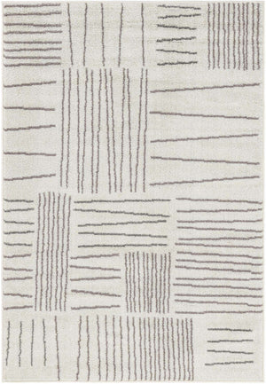 Ivory 4' 1 x 6' 1 Hanahan Rectangle Area Rug 100% Polypropylene With Jute Backing Abstract Geometric Modern Carpet for Living, Dining Room, Office Space for Sale at Rug Engine