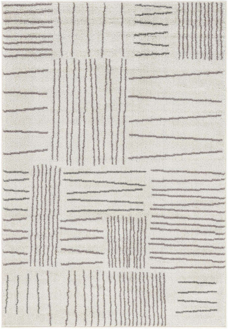 Ivory 4' 1 x 6' 1 Hanahan Rectangle Area Rug 100% Polypropylene With Jute Backing Abstract Geometric Modern Carpet for Living, Dining Room, Office Space for Sale at Rug Engine