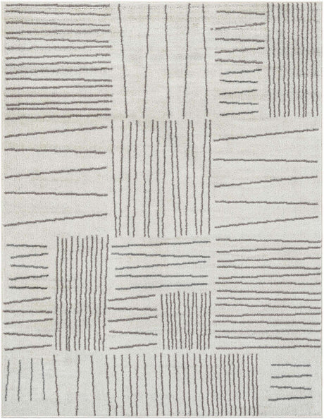 Ivory 5' 3 x 7' 1 Hanahan Rectangle Area Rug 100% Polypropylene With Jute Backing Abstract Geometric Modern Carpet for Living, Dining Room, Office Space for Sale at Rug Engine