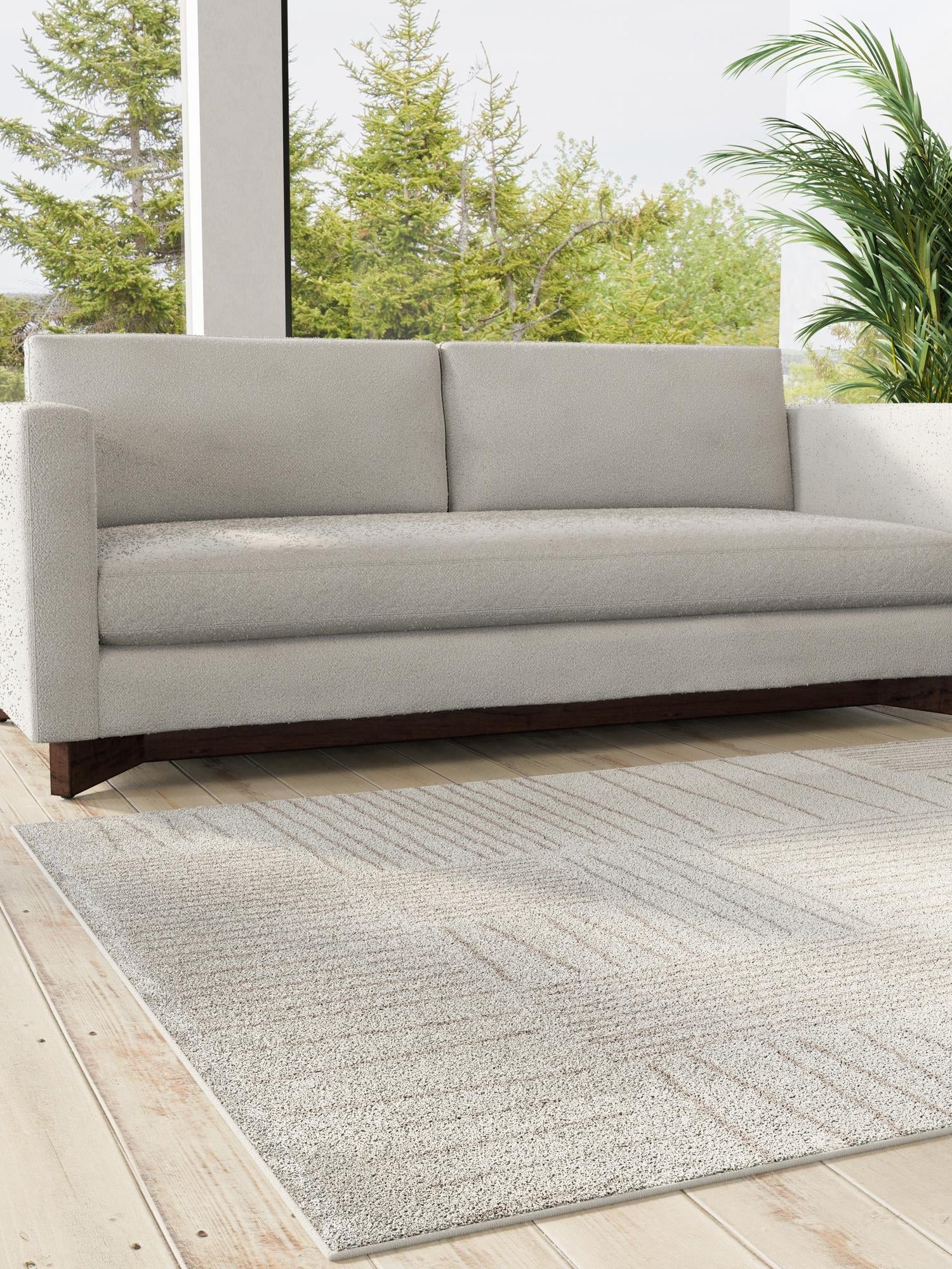 Ivory 4' 1 x 6' 1 Hanahan Rectangle Area Rug 100% Polypropylene With Jute Backing Abstract Geometric Modern Carpet for Living, Dining Room, Office Space for Sale at Rug Engine