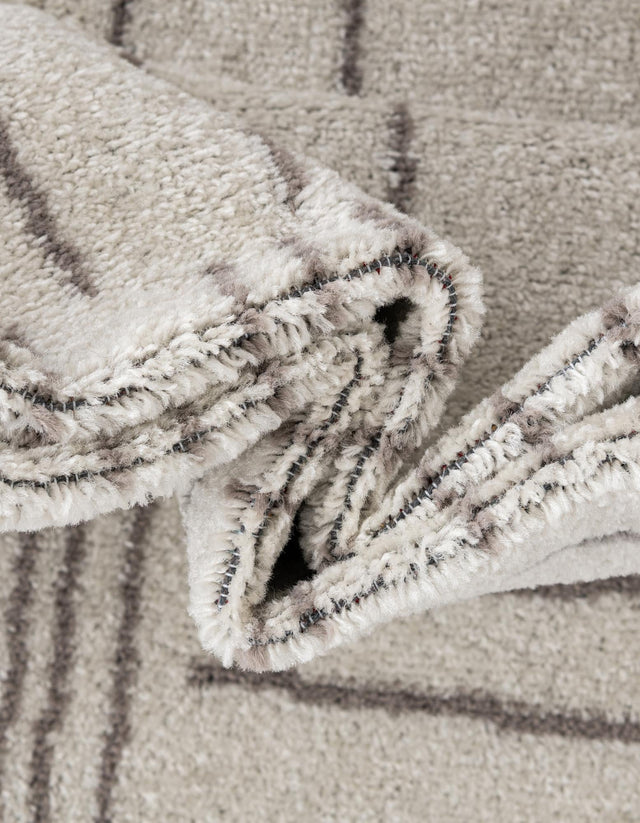 Ivory 2' x 6' 1 Hanahan Runner Area Rug 100% Polypropylene With Jute Backing Abstract Geometric Modern Carpet for Living, Dining Room, Office Space for Sale at Rug Engine