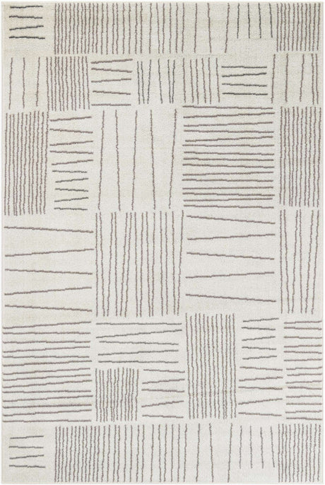 Ivory 6' 1 x 9' Hanahan Rectangle Area Rug 100% Polypropylene With Jute Backing Abstract Geometric Modern Carpet for Living, Dining Room, Office Space for Sale at Rug Engine