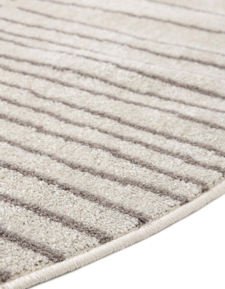 Ivory 7' 10 x 7' 10 Hanahan Round Area Rug 100% Polypropylene With Jute Backing Abstract Geometric Modern Carpet for Living, Dining Room, Office Space for Sale at Rug Engine