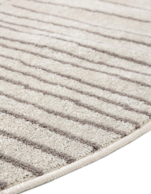 Ivory 7' 10 x 7' 10 Hanahan Round Area Rug 100% Polypropylene With Jute Backing Abstract Geometric Modern Carpet for Living, Dining Room, Office Space for Sale at Rug Engine