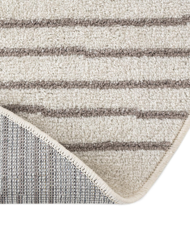 Ivory 5' 3 x 5' 3 Hanahan Round Area Rug 100% Polypropylene With Jute Backing Abstract Geometric Modern Carpet for Living, Dining Room, Office Space for Sale at Rug Engine