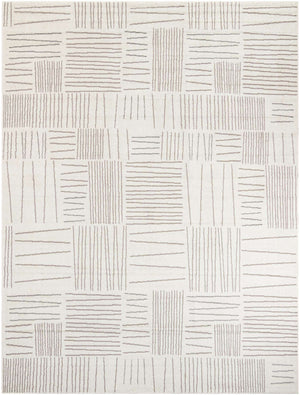 Ivory 9' x 12' Hanahan Rectangle Area Rug 100% Polypropylene With Jute Backing Abstract Geometric Modern Carpet for Living, Dining Room, Office Space for Sale at Rug Engine