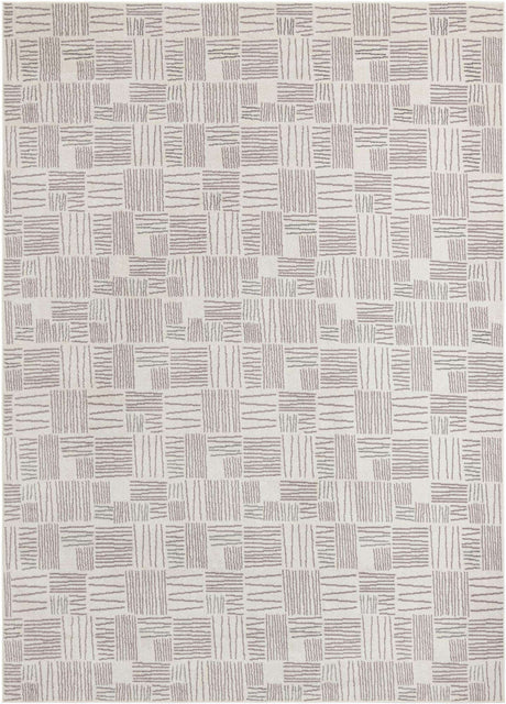 Ivory 10' x 14' 1 Hanahan Rectangle Area Rug 100% Polypropylene With Jute Backing Abstract Geometric Modern Carpet for Living, Dining Room, Office Space for Sale at Rug Engine