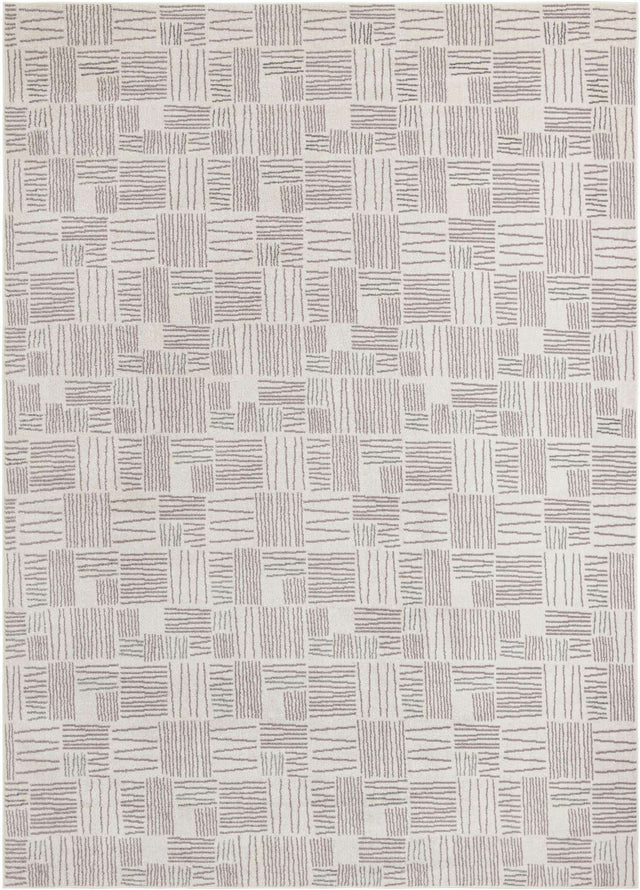 Ivory 10' x 14' 1 Hanahan Rectangle Area Rug 100% Polypropylene With Jute Backing Abstract Geometric Modern Carpet for Living, Dining Room, Office Space for Sale at Rug Engine