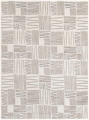 Ivory 5' 3 x 7' 1 Hanahan Rectangle Area Rug 100% Polypropylene With Jute Backing Abstract Geometric Modern Carpet for Living, Dining Room, Office Space for Sale at Rug Engine
