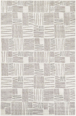 Ivory 5' 3 x 8' Hanahan Rectangle Area Rug 100% Polypropylene With Jute Backing Abstract Geometric Modern Carpet for Living, Dining Room, Office Space for Sale at Rug Engine