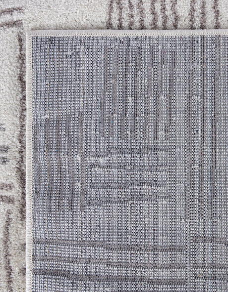 Ivory 2' x 6' 1 Hanahan Runner Area Rug 100% Polypropylene With Jute Backing Abstract Geometric Modern Carpet for Living, Dining Room, Office Space for Sale at Rug Engine