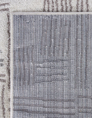 Ivory 2' 7 x 12' Hanahan Runner Area Rug 100% Polypropylene With Jute Backing Abstract Geometric Modern Carpet for Living, Dining Room, Office Space for Sale at Rug Engine