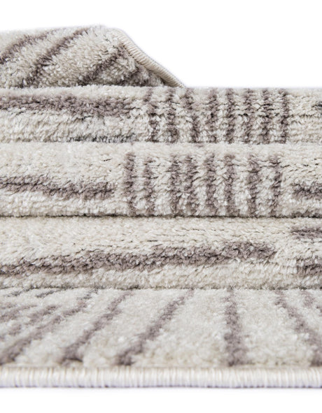 Ivory 2' x 6' 1 Hanahan Runner Area Rug 100% Polypropylene With Jute Backing Abstract Geometric Modern Carpet for Living, Dining Room, Office Space for Sale at Rug Engine