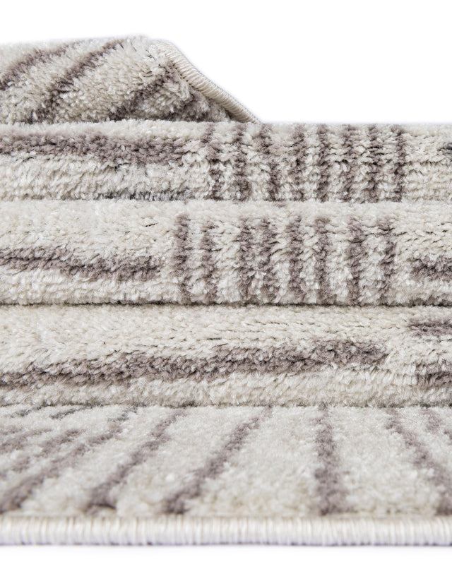 Ivory 2' x 6' 1 Hanahan Runner Area Rug 100% Polypropylene With Jute Backing Abstract Geometric Modern Carpet for Living, Dining Room, Office Space for Sale at Rug Engine