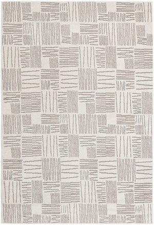 Ivory 6' 1 x 9' Hanahan Rectangle Area Rug 100% Polypropylene With Jute Backing Abstract Geometric Modern Carpet for Living, Dining Room, Office Space for Sale at Rug Engine