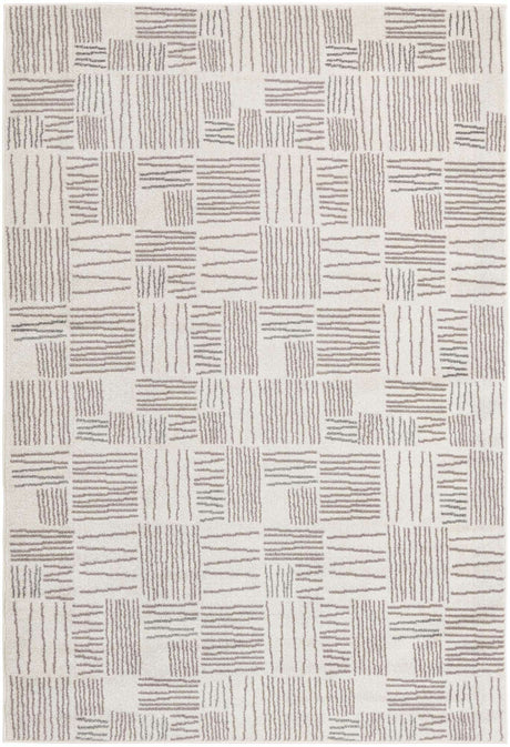 Ivory 6' 1 x 9' Hanahan Rectangle Area Rug 100% Polypropylene With Jute Backing Abstract Geometric Modern Carpet for Living, Dining Room, Office Space for Sale at Rug Engine
