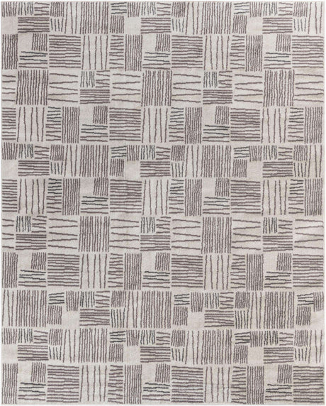 Ivory 7' 10 x 10' Hanahan Rectangle Area Rug 100% Polypropylene With Jute Backing Abstract Geometric Modern Carpet for Living, Dining Room, Office Space for Sale at Rug Engine
