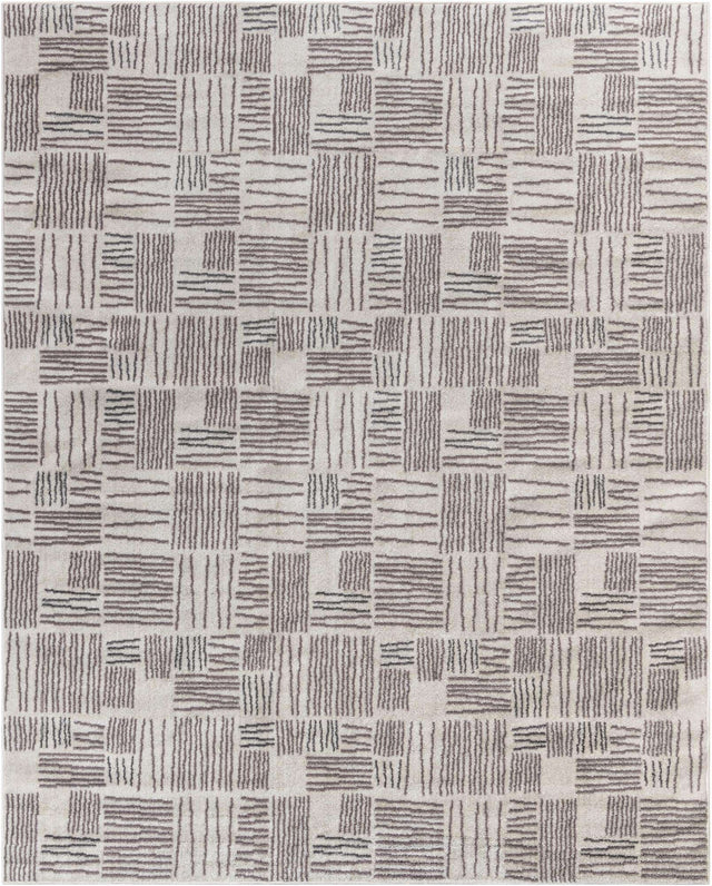 Ivory 7' 10 x 10' Hanahan Rectangle Area Rug 100% Polypropylene With Jute Backing Abstract Geometric Modern Carpet for Living, Dining Room, Office Space for Sale at Rug Engine