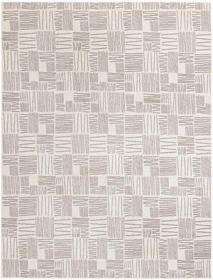Ivory 9' x 12' Hanahan Rectangle Area Rug 100% Polypropylene With Jute Backing Abstract Geometric Modern Carpet for Living, Dining Room, Office Space for Sale at Rug Engine