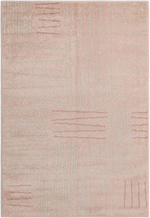 Pink 4' 1 x 6' 1 Hanahan Rectangle Area Rug 100% Polypropylene With Jute Backing Abstract Geometric Modern Carpet for Living, Dining Room, Office Space for Sale at Rug Engine