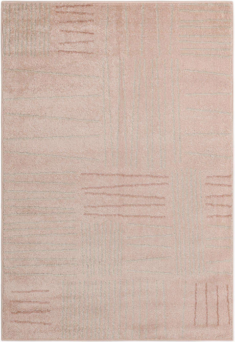 Pink 4' 1 x 6' 1 Hanahan Rectangle Area Rug 100% Polypropylene With Jute Backing Abstract Geometric Modern Carpet for Living, Dining Room, Office Space for Sale at Rug Engine