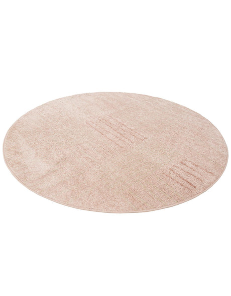 Pink 5' 3 x 5' 3 Hanahan Round Area Rug 100% Polypropylene With Jute Backing Abstract Geometric Modern Carpet for Living, Dining Room, Office Space for Sale at Rug Engine