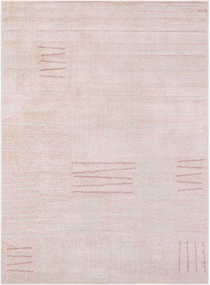 Pink 5' 3 x 7' 1 Hanahan Rectangle Area Rug 100% Polypropylene With Jute Backing Abstract Geometric Modern Carpet for Living, Dining Room, Office Space for Sale at Rug Engine