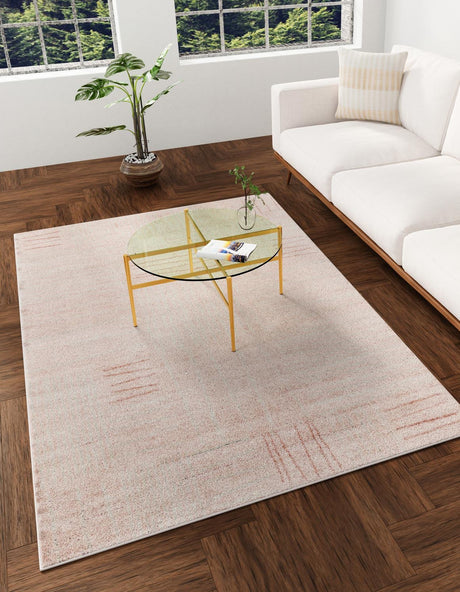 Pink 10' x 14' 1 Hanahan Rectangle Area Rug 100% Polypropylene With Jute Backing Abstract Geometric Modern Carpet for Living, Dining Room, Office Space for Sale at Rug Engine