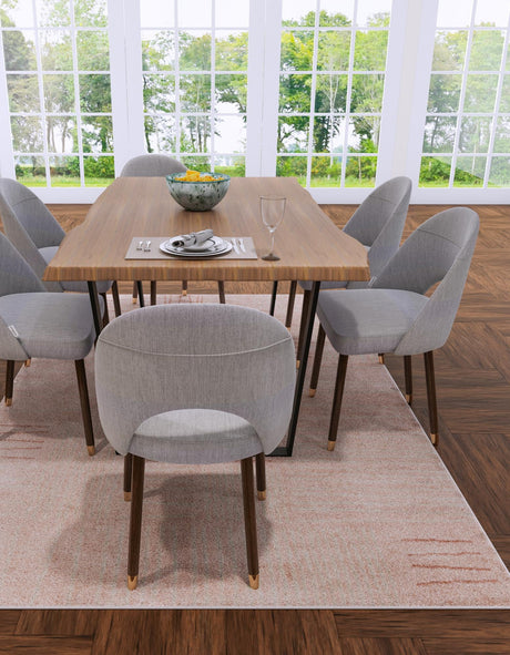 Pink 7' 10 x 10' Hanahan Rectangle Area Rug 100% Polypropylene With Jute Backing Abstract Geometric Modern Carpet for Living, Dining Room, Office Space for Sale at Rug Engine